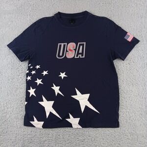 H&M Mens USA 4th of July MMXIX Graphic T-Shirt Navy Blue Stars Stripes Size M